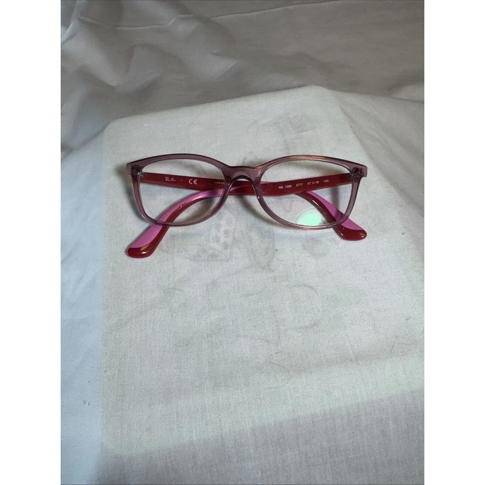 Ray-Ban JR RB1586 3777 Pink Crystal Ruby Red Eyeglasses‎ Frame 47-16-130 11174